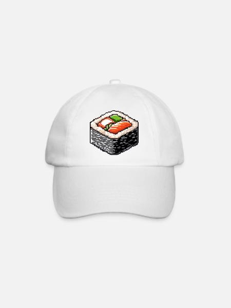 Pixel Sushi Bento Kunst - Baseballkappe - Weiß/Weiß