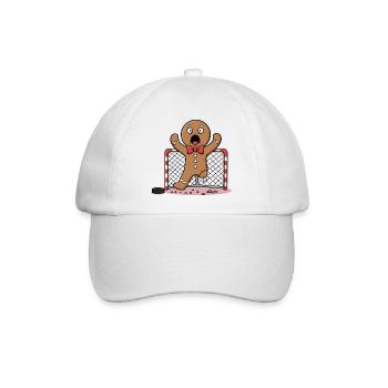 Weihnachten Hockey Cartoon -Hockey - Baseballkappe - Weiß/Weiß - Vorne