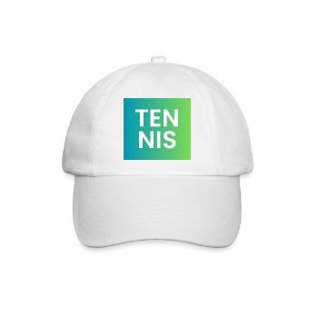 Tennis Gradient Typografie - Baseballkappe - Weiß/Weiß - Vorne