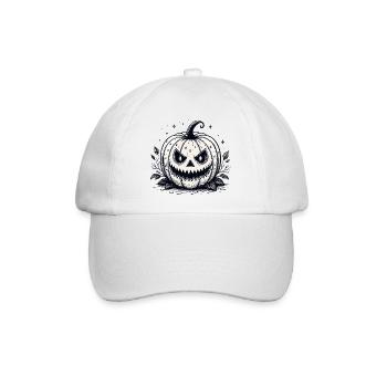 Retro-Monochromer Kürbis - Baseballkappe - Weiß/Weiß - Vorne