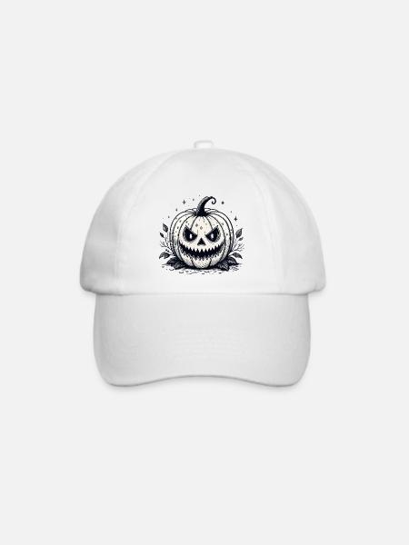 Retro-Monochromer Kürbis - Baseballkappe - Weiß/Weiß