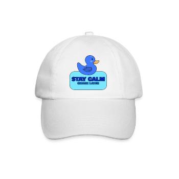 Bleib ruhig, quakt später – Blue Duck Design - Baseballkappe - Weiß/Weiß - Vorne