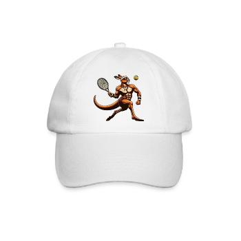 Tennis Känguru Power Spieler Vorhand Smash - Baseballkappe - Weiß/Weiß - Vorne