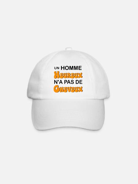 Ein glücklicher Mensch hat keine Haare - Baseballkappe - Weiß/Weiß