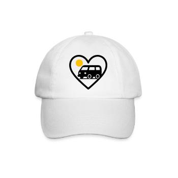 Vanlife Heart Van Reise Road Abenteuer - Baseballkappe - Weiß/Weiß - Vorne