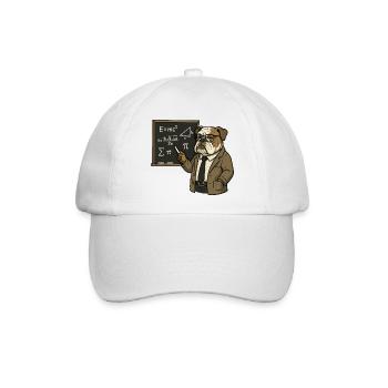 Bulldog Mathematiklehrer bei Chalkboard Classroom Art - Baseballkappe - Weiß/Weiß - Vorne
