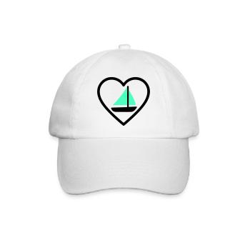 Cuore Vela – Passione Navigazione - Baseballkappe - Weiß/Weiß - Vorne