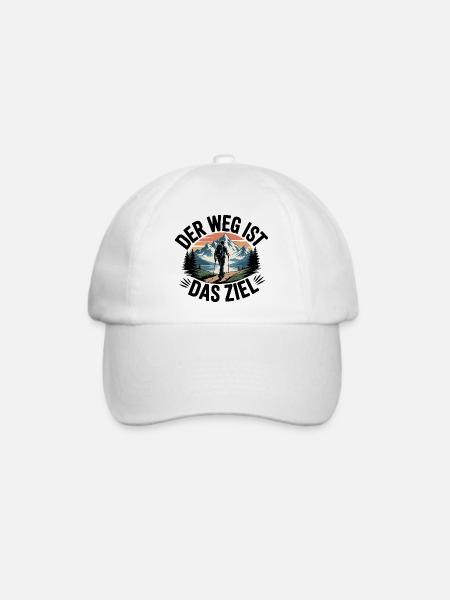  Der Weg Ist Das Ziel Wanderer Berge Sonnenaufgang - Baseballkappe - Weiß/Weiß