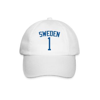 Schweden 1 – Sportdesign - Baseballkappe - Weiß/Weiß - Vorne