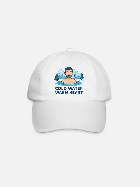 Cold Water Warm Heart - Baseballkappe - Weiß/Weiß