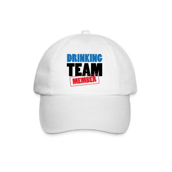 Mitglied des Trinkteams / Alkohol - Baseballkappe - Weiß/Weiß - Vorne
