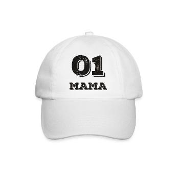 01 Mama  - Baseballkappe - Weiß/Weiß - Vorne