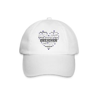 Geschenk Erzieher - Baseballkappe - Weiß/Weiß - Vorne