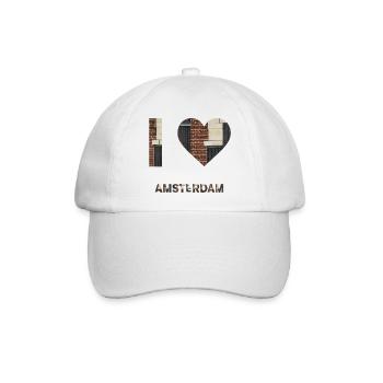 Amsterdam Brick Heart Emblem Tee - Baseballkappe - Weiß/Weiß - Vorne