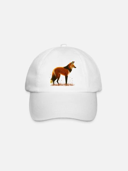 Mähnenwolf - Baseballkappe - Weiß/Weiß