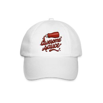 Tolle Soßen-Gießflasche – lustiges Feinschmecker-Design - Baseballkappe - Weiß/Weiß - Vorne