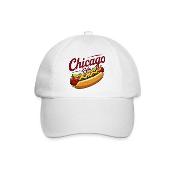 Klassisches Hotdog-Futterdesign im Chicago-Stil - Baseballkappe - Weiß/Weiß - Vorne