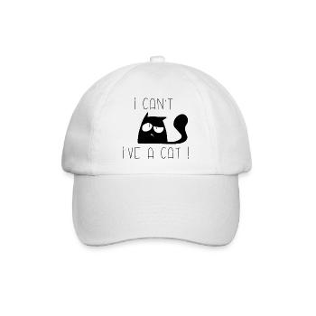 Ich kann nicht, ich habe Katzen-Humm! - Baseballkappe - Weiß/Weiß - Vorne