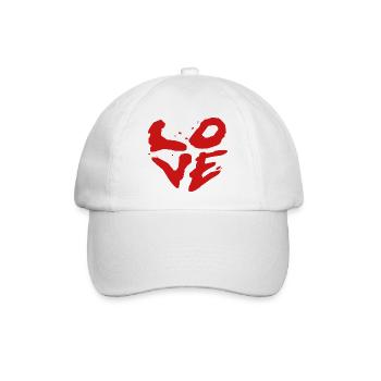 Liebe Pinselstil - Street Art - Baseballkappe - Weiß/Weiß - Vorne