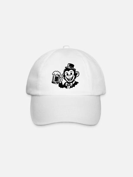 Affe Bräutigam Junggeselle - Baseballkappe - Weiß/Weiß