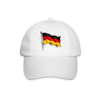 Deutsche Flagge  - Baseballkappe - Weiß/Weiß - Vorne