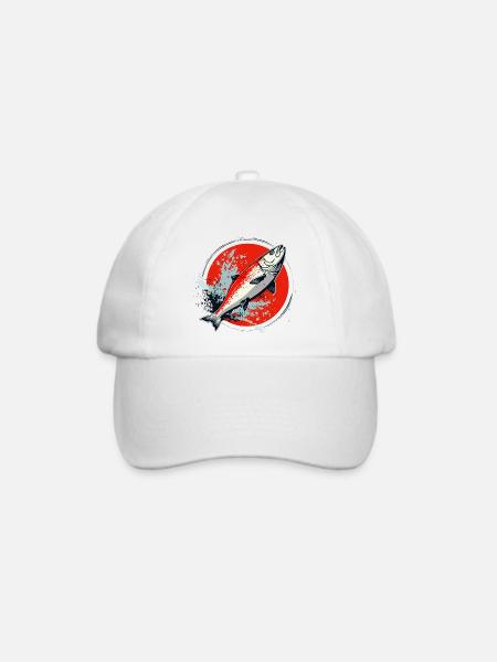 Fisch Grafik - Baseballkappe - Weiß/Weiß