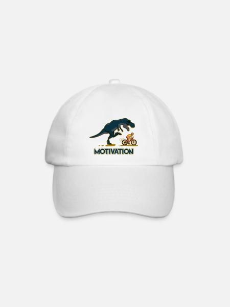 Motivation des Tyrannosaurus Rex Rennens - Baseballkappe - Weiß/Weiß