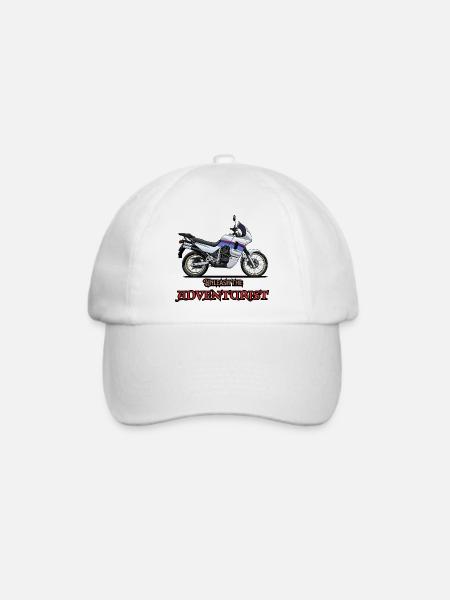 Unleash the Adventurer – Motorradkunst - Baseballkappe - Weiß/Weiß
