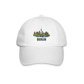 Berliner Skyline  - Baseballkappe - Weiß/Weiß - Vorne