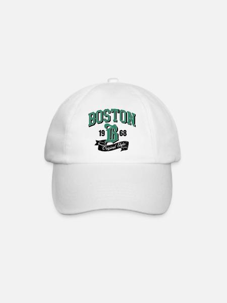 Boston City Logo Originalstil - Baseballkappe - Weiß/Weiß
