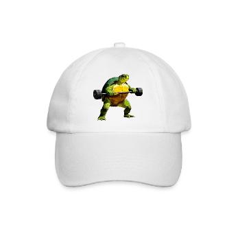 Fitness Sport Schildkröte - Baseballkappe - Weiß/Weiß - Vorne