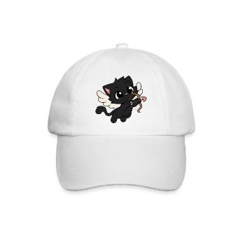 Katzen Amor Cupid Kawaii - Baseballkappe - Weiß/Weiß - Vorne