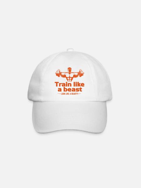 Train like a beast - look like a beauty - Baseballkappe - Weiß/Weiß