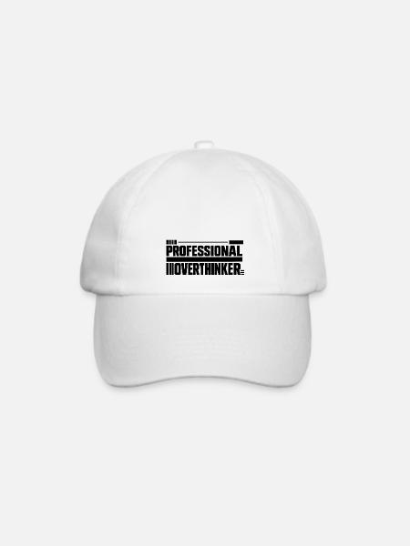 Introvertiert professional Overthinker - Baseballkappe - Weiß/Weiß