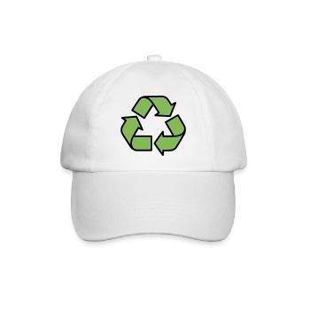  Recycling Zeichen Outline - Baseballkappe - Weiß/Weiß - Vorne