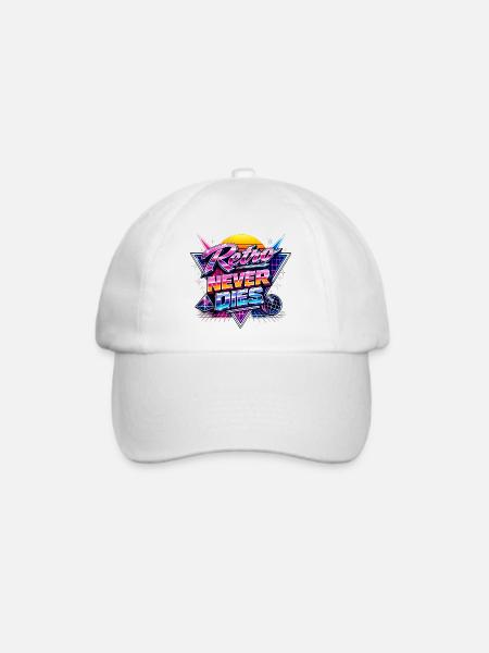 Retro Neon Never Dies - Baseballkappe - Weiß/Weiß