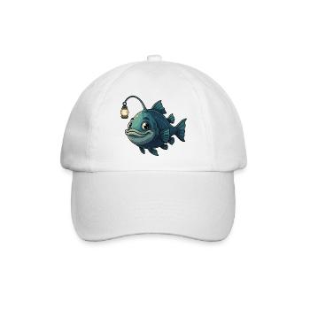 Leuchtfisch mit Laterne - Baseballkappe - Weiß/Weiß - Vorne
