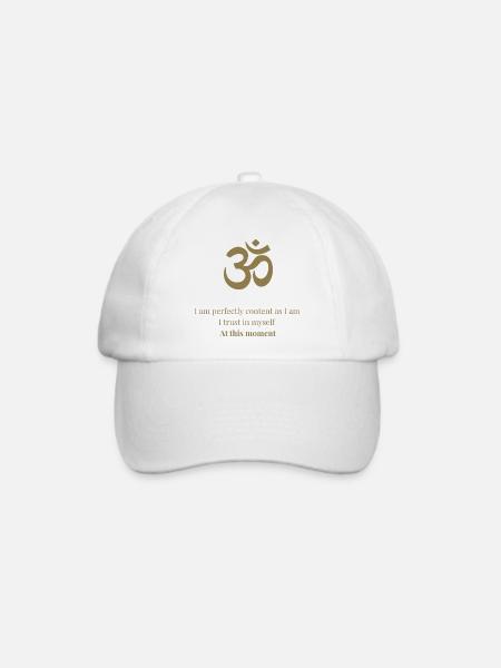 OM Mantra – I am perfectly content - Baseballkappe - Weiß/Weiß