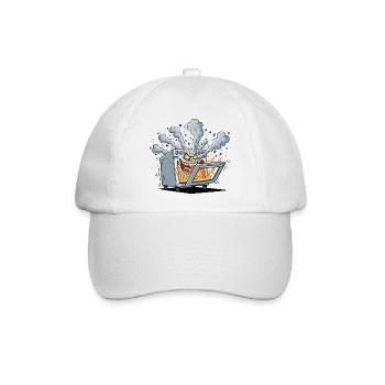 Feuriger Küchenofen Monster - Baseballkappe - Weiß/Weiß - Vorne