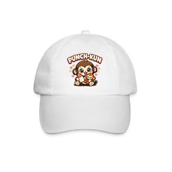 Affe Punch - Kawaii - Baseballkappe - Weiß/Weiß - Vorne