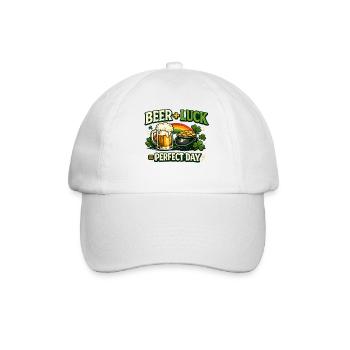 Bierglück Perfekter Tag - Baseballkappe - Weiß/Weiß - Vorne