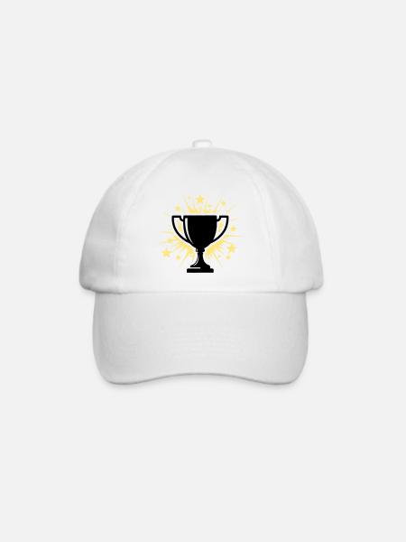 Pokal Sieger Trophäe Sterne - Baseballkappe - Weiß/Weiß