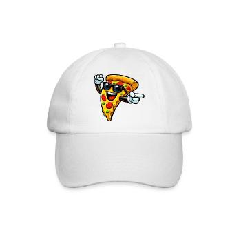 Pizza Slice Rocker mit Sonnenbrille - Baseballkappe - Weiß/Weiß - Vorne