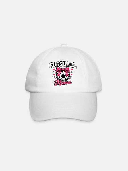 Fussball Mama Süß Niedlich Geschenk - Baseballkappe - Weiß/Weiß