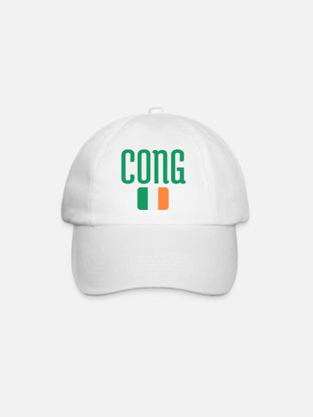 Cong-Irische Flaggentypografie - Baseballkappe - Weiß/Weiß