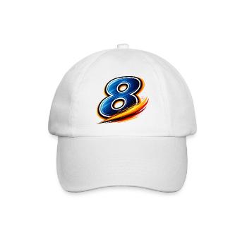 Nummer 8 Fußball Shirt Mittelfeld Allrounder - Baseballkappe - Weiß/Weiß - Vorne