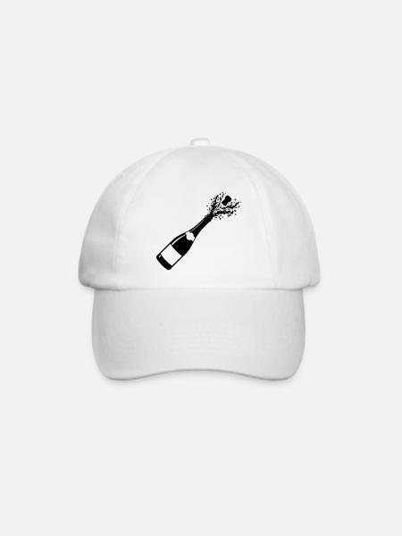 Funkelnde Flaschenpop-Silhouette - Baseballkappe - Weiß/Weiß
