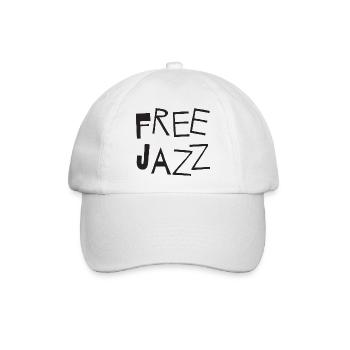 Free Jazz Handgezeichnete Buchstaben - Baseballkappe - Weiß/Weiß - Vorne