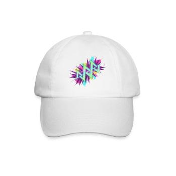 Neon Zickzack Graffiti - Baseballkappe - Weiß/Weiß - Vorne