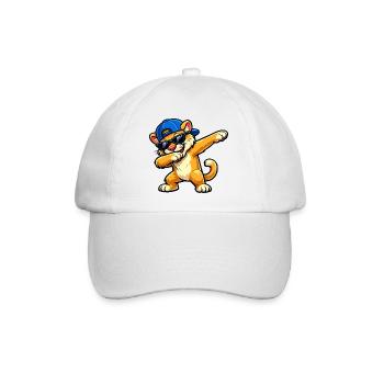 Dabbing Cougar - Baseballkappe - Weiß/Weiß - Vorne